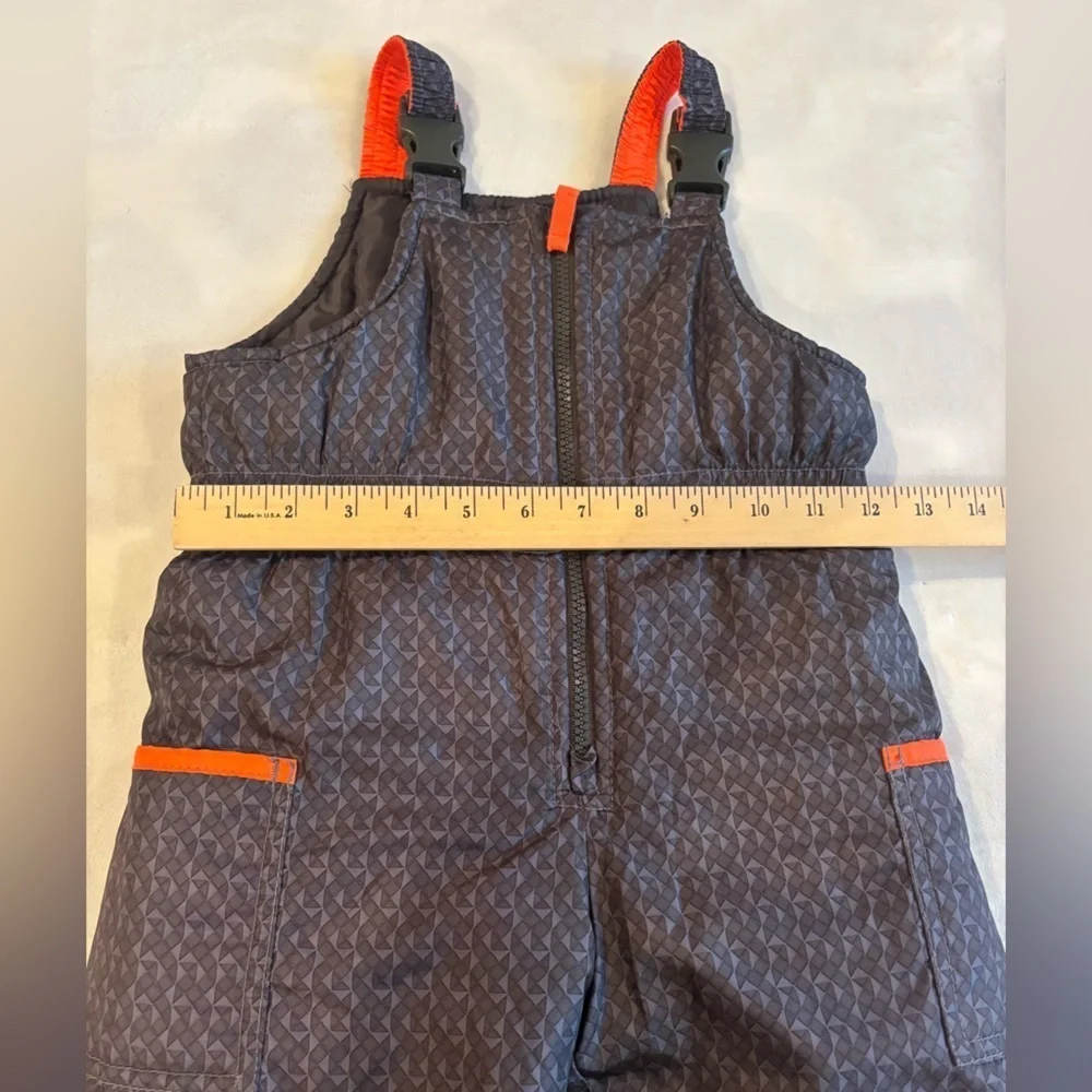 Carter's Gray and Orange Kids Overalls Size 3T Toddler Snow Pants Unisex